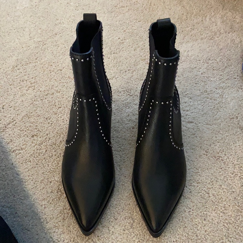PAIGE- Willa Bootie Black Leather Studded